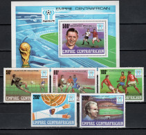 Central Africa 1978 Football Soccer World Cup Set Of 5 + S/s With Winners Overprint In Silver MNH - 1978 – Argentine