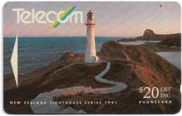 New Zealand - NZT (GPT) - Castle Point, Lighthouses, 8NZLD, 1991, 20$, 30.000ex, Used - Nouvelle-Zélande