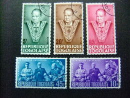 55 TOGO REPUBLIQUE TOGOLAISE 1965 / MUERTE De WINSTON CHURCHILL / YVERT 457 /60 PA 49 FU - Sir Winston Churchill