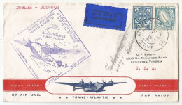 Ireland Eire USA Canada First Flight Cover Air Mail Shannon - Botwood - Shediac - New York 1939 Newfoundland - Airmail