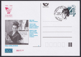 Czech 1999, Olympic Medals - Gymastic; Vera Časlavska, Special Card & Postmark - Autres & Non Classés