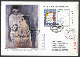 Sao Tome Et Principe FDC Recommandé 1981 Bloc Centenaire Picasso St Thomas & Prince Picasso Centennial S/s R FDC - Picasso