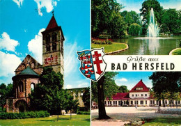 73125964 Bad Hersfeld Stiftsruine Kurpark Fontaene Kurhaus Wappen Bad Hersfeld - Bad Hersfeld