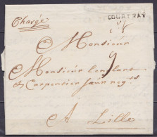 L. Chargée Datée 3 Décembre 1753 De COURTRAY Pour LILLE - Griffe "COURTRAY" - Port "9" - RR ! - 1714-1794 (Pays-Bas Autrichiens)