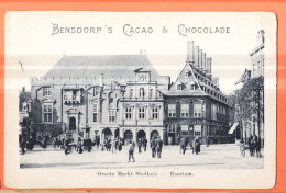 05966 / HAARLEM Noord-Holland Groote Markt Stadhuis Pub BENSDORP'S Cacao & Chocolade 1900s Nederland Pays-Bas - Haarlem