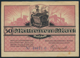 Geldschein Banknote Braunkohlenwerke Borna 50 Millionen Mark - Other & Unclassified