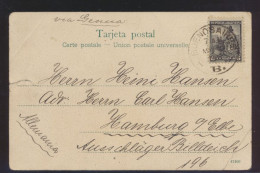 Schiffspost Argentinien Ansichtskarte Via Genua Argentinia Postcard Ships Post - Brieven En Documenten