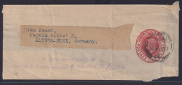 Großbritannien Ganzsache Streifband 1 P King Georg Nach Altona - Lettres & Documents