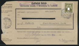 Besetzung Böhmen & Mähren EF Dienst D 22 3 K Bezierksgericht Brandeis Elbe - Covers & Documents