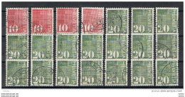 SVIZZERA:  1970  CIFRE  -  LOTTICINO  21  VAL.  US. -  TUTTI  CON  NUMERAZIONE  AL  VERSO  -  YV/TELL. 861 A + 862 A - Gebruikt