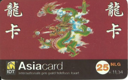 Netherlands: Prepaid IDT - Asia Card. Small Serial Number - Cartes GSM, Prépayées Et Recharges