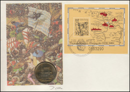 DDR-Numisbrief Thomas Müntzer 5-Mark-Gedenkmünze, Mit Block 88 ESSt 1989 - Coin Envelopes