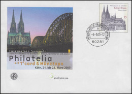 USo 55 PHILATELIA Köln 2003 Und Kölner Dom, VS-O Frankfurt 6.2.2003 - Briefomslagen - Ongebruikt