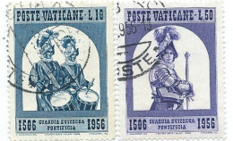 Vaticano 1956; Istituzione Della Guardia Svizzera ,450Th Swiss Guard : L. 10 + L. 50, Used. - Usati