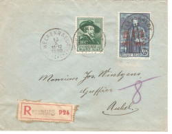 TP 300-307 Surcharge B.I.T. S/L. Recommandée Obl. Welkenraedt 13/10/1930 > Aubel Vignette LIEGE 1930 Expo Internationale - Lettres & Documents