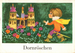 H2135 - Wongel ? Schallnau ??  Märchen Dornröschen Glückwunschkarte - Planet  Verlag DDR - Fairy Tales, Popular Stories & Legends