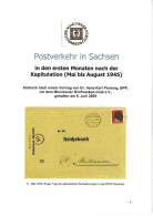 Postverkehr In Sachsen In Den Ersten Monaten Nach Der Kapitulation (Mai Bis August 45) - Military Mail And Military History