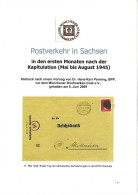 Postverkehr In Sachsen In Den Ersten Monaten Nach Der Kapitulation (Mai Bis August 45) - Militaire Post & Postgeschiedenis