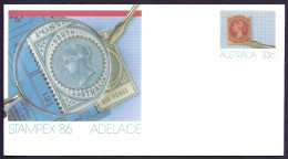Australia 1986 - Stampex ‘86, Adelaide Philatelic Stamp Expo, Exhibition, Pre-stamped Envelope 33c - Unused - Neufs