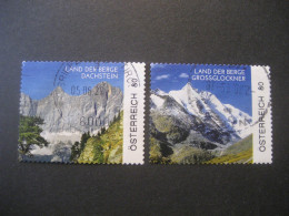 Österreich- 1 Paar Automatenmarke Land Der Berge, Dachstein Und Großglockner, MiNr. 26,27 Gebraucht - Timbres De Distributeurs [ATM]