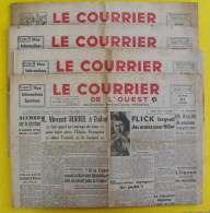 4 N° Journal Le Courrier De L'Ouest De 1947 Irgoun Palestine Flick Madagascar Bidault De Gaulle Indes Herriot - Sonstige & Ohne Zuordnung