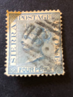 SIERRA LEONE  SG 21  4d Blue Wmk CC Crown FU - Sierra Leone (...-1960)