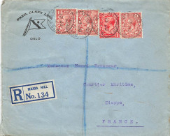 LETTRE. 13 JU 31. FRED OLSEN LINE OSLO. RECOMMANDE MAIDA HILL. POUR LA FRANCE - Lettres & Documents