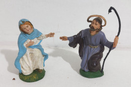 I117220 Pastorello Presepe - Statuina In Plastica - Giuseppe E Maria - Crèches De Noël