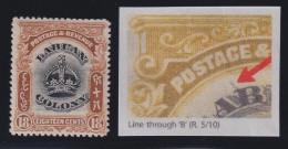 Labuan, SG 125a, MHR "Line Through B" Variety - North Borneo (...-1963)