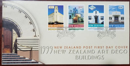 Masonic Hotel At Napier, Masonic Lodge, Freemasonry, Civic Theater, Clock, Architecture, New Zealand 1999 FDC - Franc-Maçonnerie