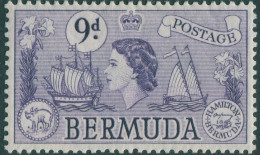 Bermuda 1953 SG143b 9d Violet QEII Galleon MNH - Bermudes