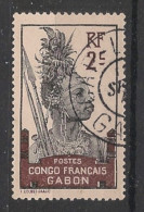 GABON - 1910 - N°YT. 34 - Guerrier 2c Brun - Oblitéré / Used - Oblitérés