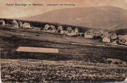 Postcard  Germany Real Photo Kurort Braunlage In Oberharz Lower Saxony Villenviertel And Wurmberg Town Landscape Forest - Oberharz