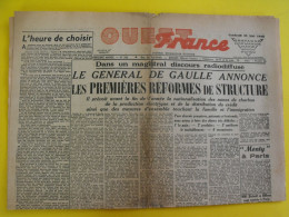 Journal L'Ouest France Du 25 Mai 1945. Guerre  De Gaulle Pétain Doenitz Tokio Bombardé Suicide Himmler - Other & Unclassified