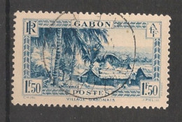 GABON - 1932-33 - N°YT. 141 - Village Gabonais 1f50 Bleu - Oblitéré / Used - Oblitérés