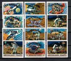 Haiti 1974 Space, UPU Centenary Set Of 12 With Overprint MNH - America Del Nord