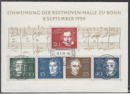 BRD  Block 2, Gestempelt, ESST, Einweihung Beethovenhalle, 1959 - 1959-1980