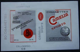 Rare Paquet De Cigarettes Non-plié Vve BERTOMIEU & Cie " Cigarettes CAMELIA SPORTS Alger 20gr Pour 58 Fr Ballon Algérie - Otros & Sin Clasificación