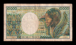 Congo 10000 Francs 1992 Pick 13 Bc/Mbc F/Vf - Repubblica Del Congo (Congo-Brazzaville)