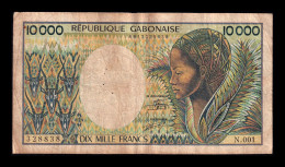 Gabón 10000 Francs 1984 Pick 7a Bc/Mbc F/Vf - Gabon