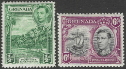 Grenada. 1938-50 KGVI. ½d, 6d MH. P12½ SG 153a, 159. M5034 - Grenade (...-1974)