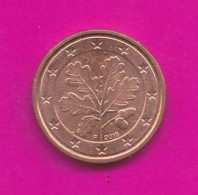 Germany, F 2018- 1 Euro Cent- Mint Of Stoccarda- Copper Plated Steel- Obverse Oak Leaf. Reverse Denomination- - Deutschland