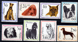 ⁕ Poland / Polska 1963 ⁕ Pedigree Dogs Mi.1374 - 1381 ⁕ 8v MNH ( Missing Mi.1382 ) - Unused Stamps