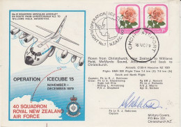 New Zealand 1979 Operation Icecube 15 Signature  Ca Christchurch 16 NOV 1979 (RT176) - Lettres & Documents