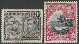 Grenada. 1938-50 KGVI. 1d, 1½d MH. P13½X12½/P12½X13½ SG 154b, 155a. M5036 - Grenade (...-1974)