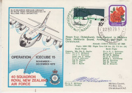 Ross Dependency 1979 Operation Icecube 15 Signature  Ca Scott Base 22 NOV 1979 (RT182) - Covers & Documents