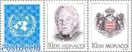 Monaco 1993 UNO MEMBERSHIP 3V, Mint NH, History - United Nations - Nuovi