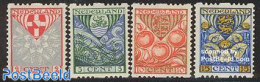 Netherlands 1926 Child Welfare 4v, Syncopatic Perf., Mint NH, History - Nature - Coat Of Arms - Flowers & Plants - Fruit - Ungebraucht