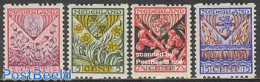 Netherlands 1927 Child Welfare 4v Syncopatic Perf., Mint NH, History - Nature - Coat Of Arms - Flowers & Plants - Nuevos