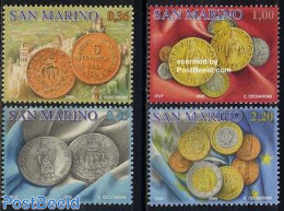 San Marino 2005 Coins 4v, Mint NH, Various - Money On Stamps - Unused Stamps